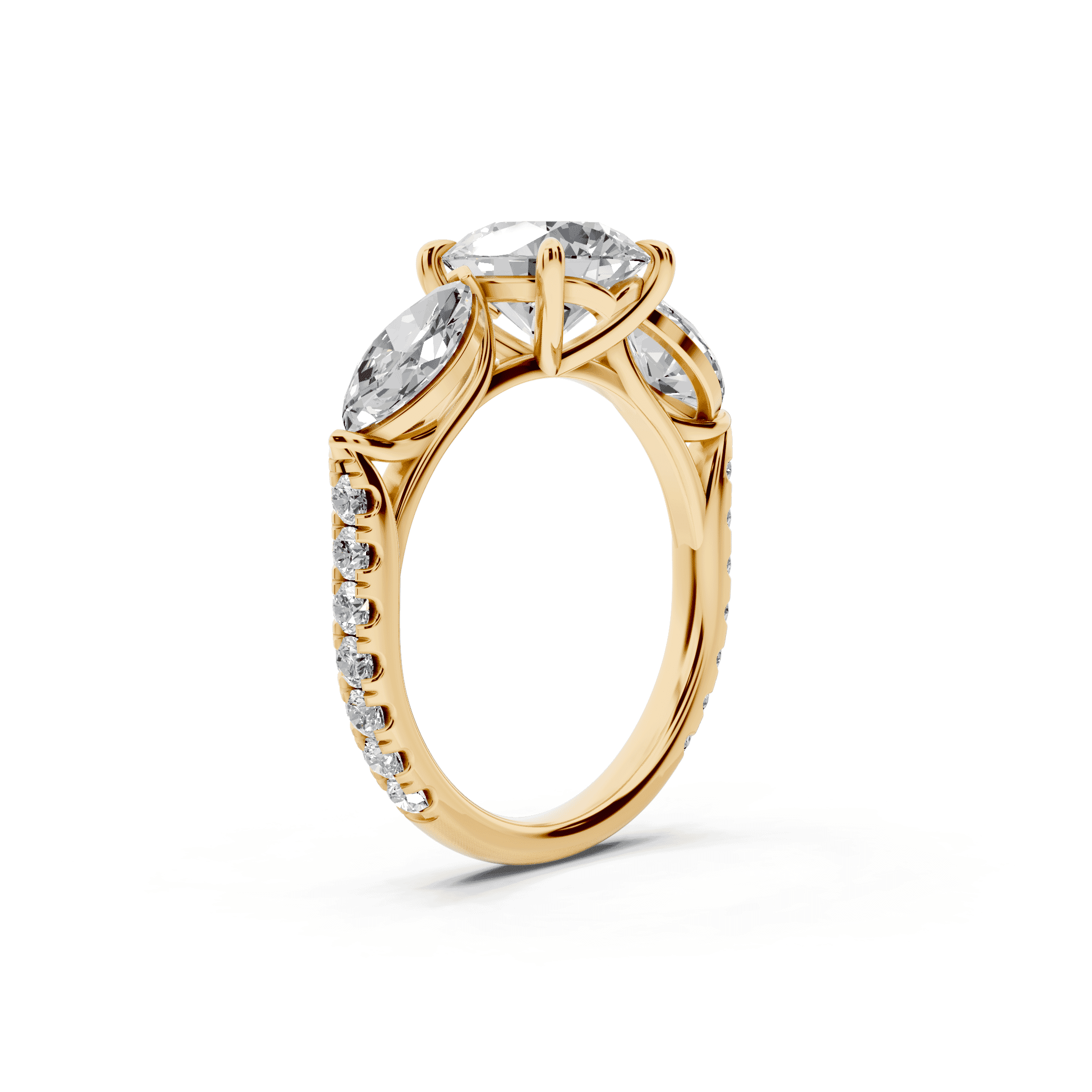 Capri Marquise Three-Stone Lab Diamond Engagement Ring (1.35 ct. tw.)