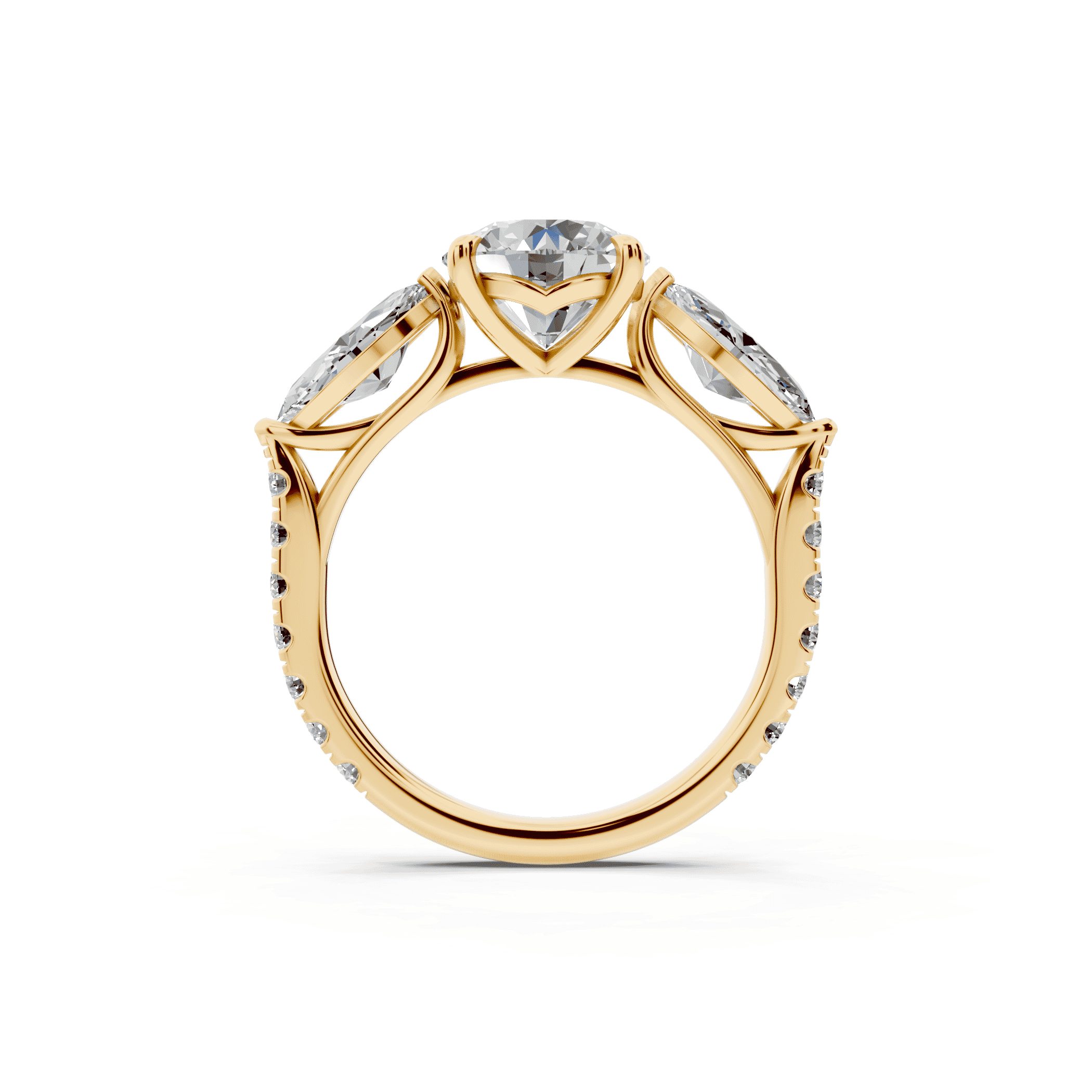 Capri Marquise Three-Stone Lab Diamond Engagement Ring (1.35 ct. tw.)