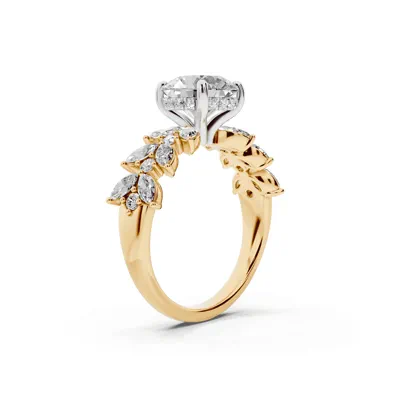 Wings of Love Lab Diamond Two-Tone Engagement Ring