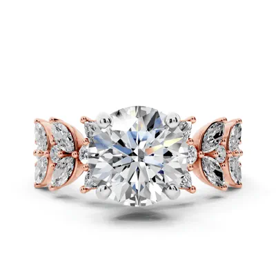 Wings of Love Lab Diamond Two-Tone Engagement Ring