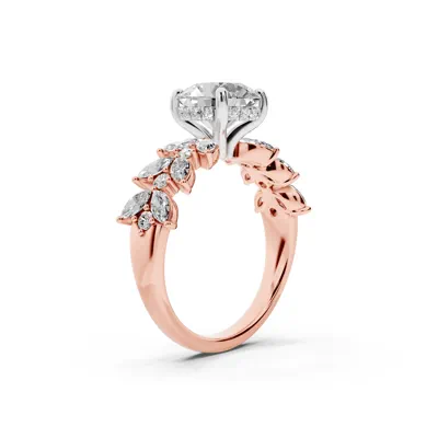 Wings of Love Lab Diamond Two-Tone Engagement Ring