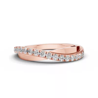 Interlocking Pavé Lab Diamond Wedding Band