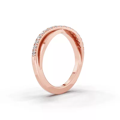 Interlocking Pavé Lab Diamond Wedding Band