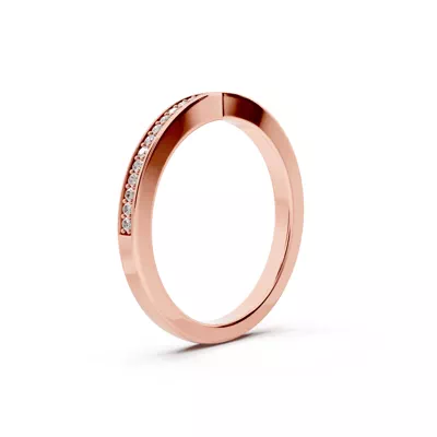 Alden Pinched Pavé Lab Wedding Band (1.8mm)