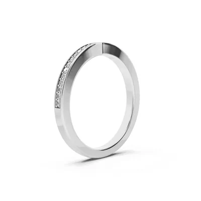 Alden Pinched Pavé Lab Wedding Band (1.8mm)
