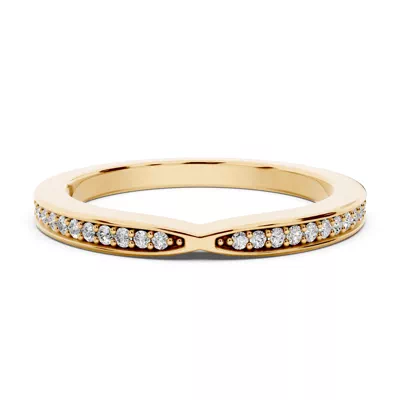 Alden Pinched Pavé Lab Wedding Band (1.8mm)