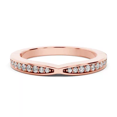 Alden Pinched Pavé Lab Wedding Band (2mm)