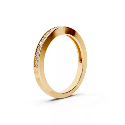Alden Pinched Pavé Lab Wedding Band (2mm)
