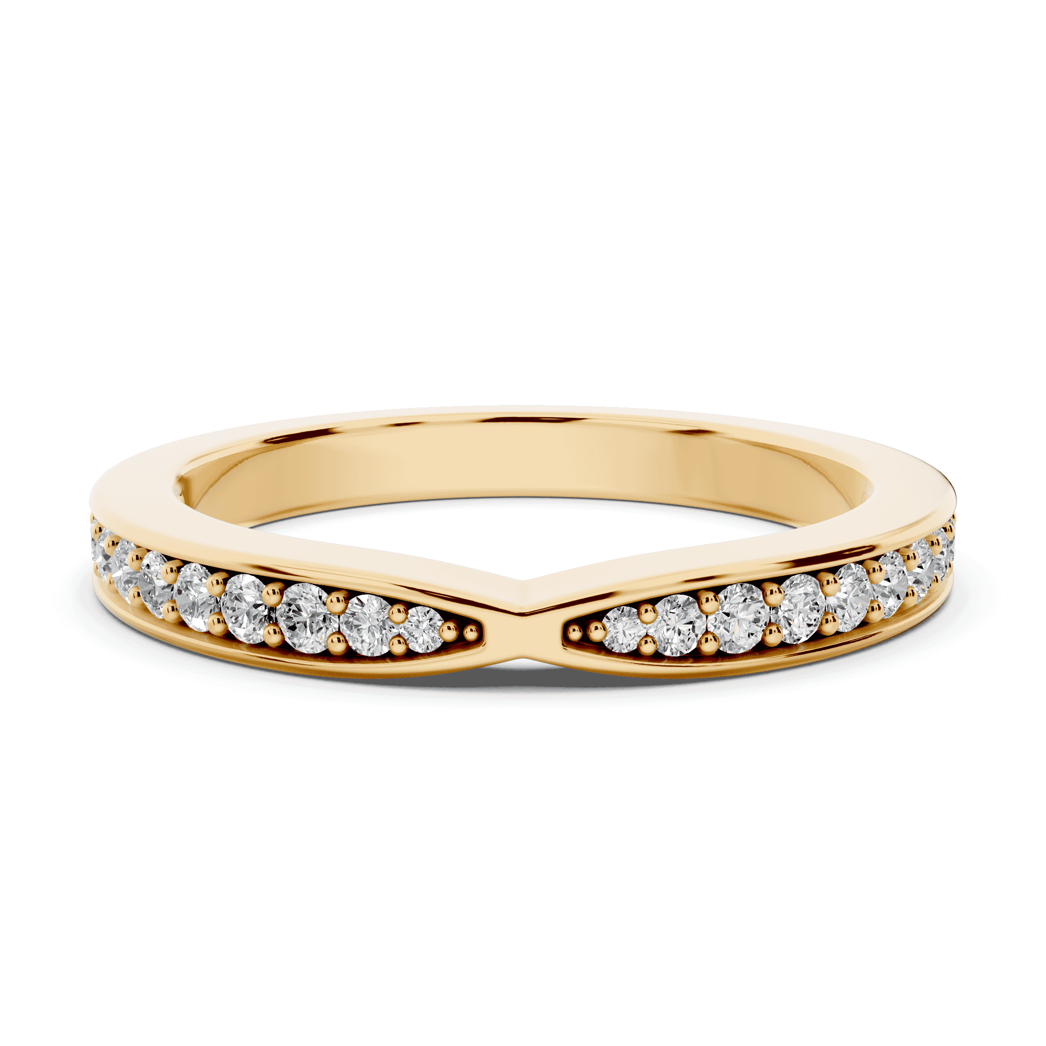Alden Pinched Pavé Lab Wedding Band (2.2mm)