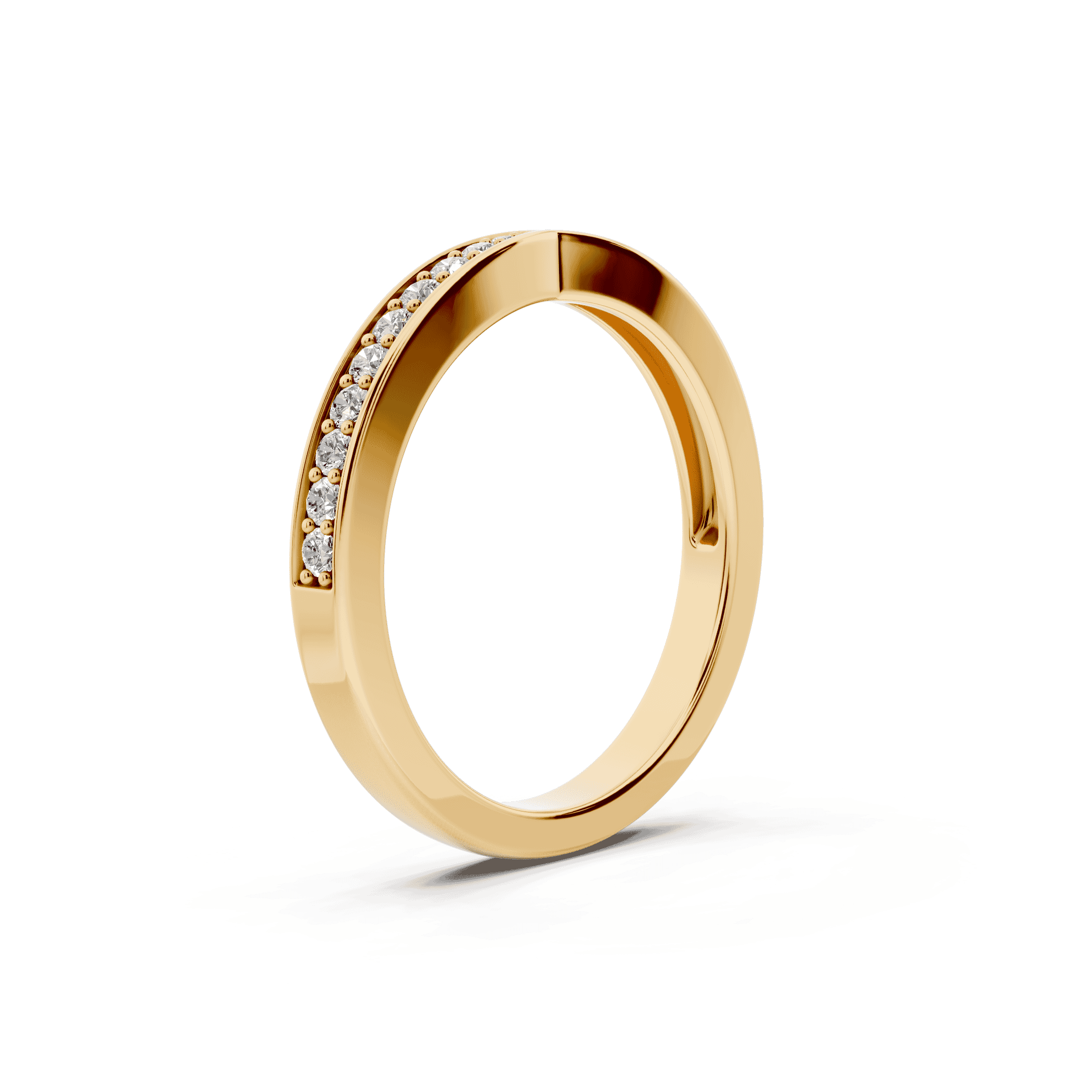 Alden Pinched Pavé Lab Wedding Band (2.2mm)