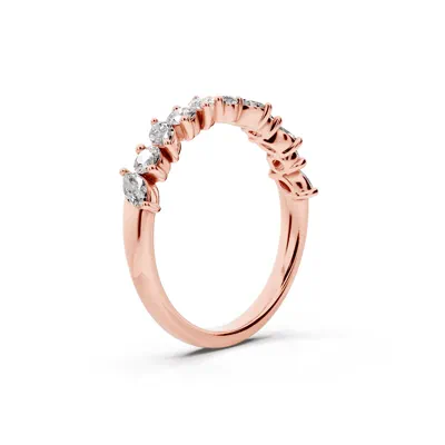 Angled Marquise & Round Lab Diamond Band