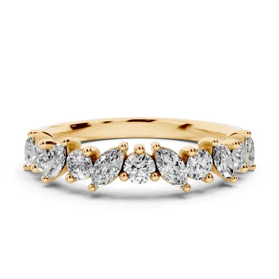 Angled Marquise & Round Lab Diamond Band