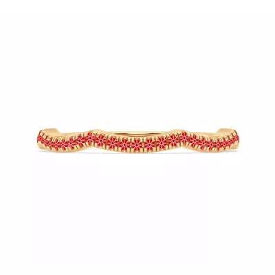Signature Hearts & Arrows Pavé Spiral Curved Lab Band