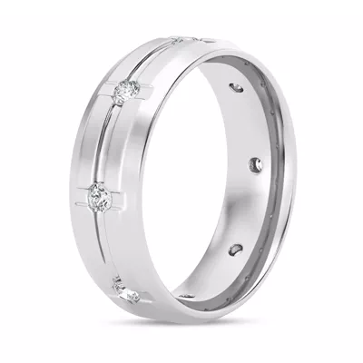 Grooved Diamond Eternity Band (7mm)