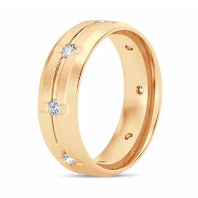 Grooved Diamond Eternity Band (7mm)
