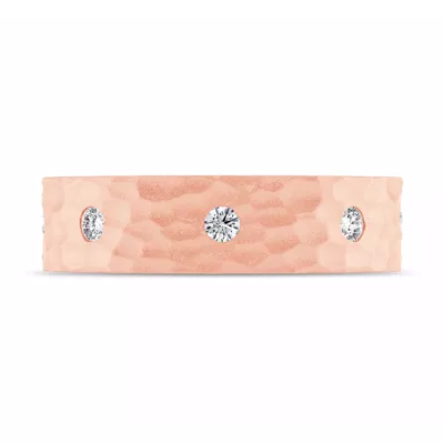 Hammered Diamond Eternity Band (6mm)