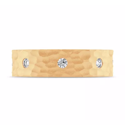 Hammered Diamond Eternity Band (6mm)
