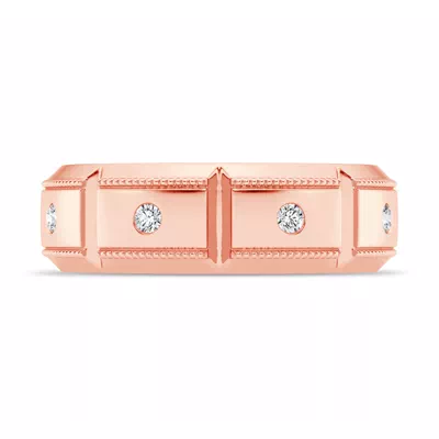 Milgrain Brick Diamond Eternity Band (6.8mm)