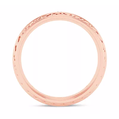 Engraved Diamond Beveled Eternity Band (8mm)
