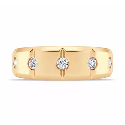 Grooved Tapered Diamond Band (7mm)