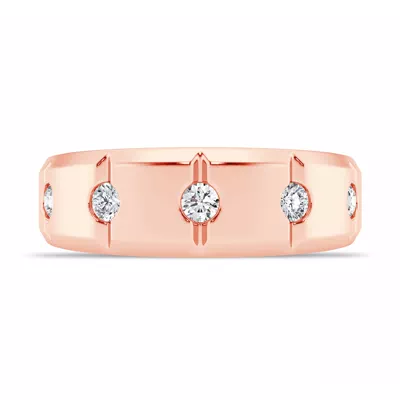 Grooved Tapered Diamond Band (7mm)