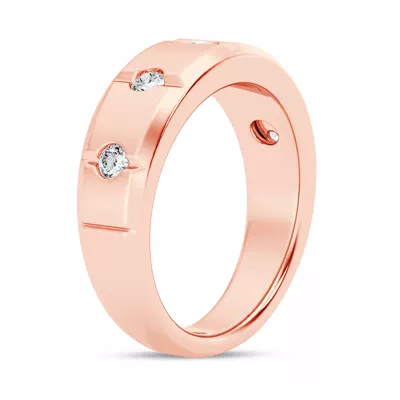 Grooved Tapered Diamond Band (7mm)
