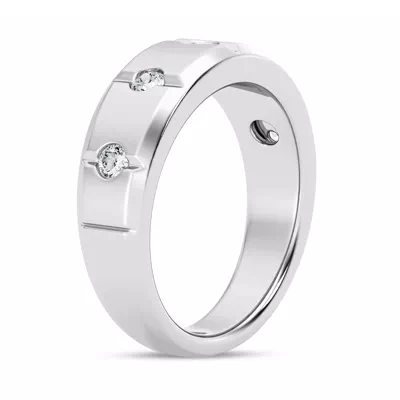 Grooved Tapered Diamond Band (7mm)