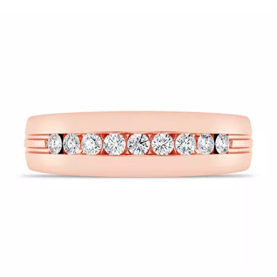 Channel-Set Grooved Diamond Band (6.4mm)