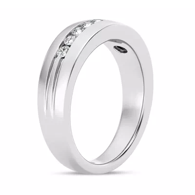 Channel-Set Grooved Diamond Band (6.4mm)