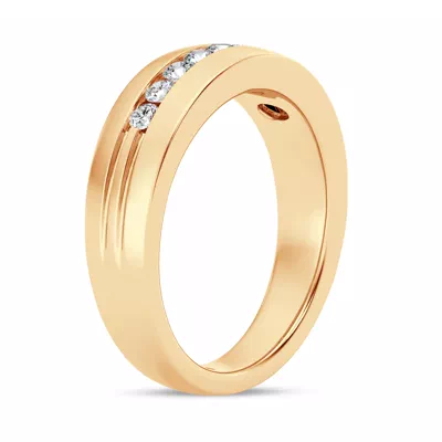 Channel-Set Grooved Diamond Band (6.4mm)