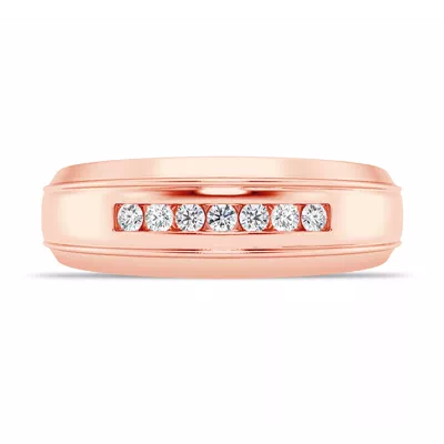 Grooved Channel-Set Diamond Band (7.5mm)