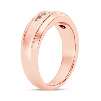 Grooved Channel-Set Diamond Band (7.5mm)