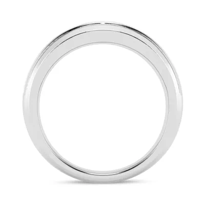 Grooved Channel-Set Diamond Band (7.5mm)