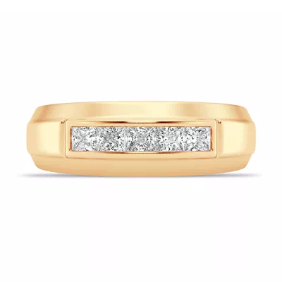 Raised Channel-Set Princess-Cut Diamond Band (7mm)