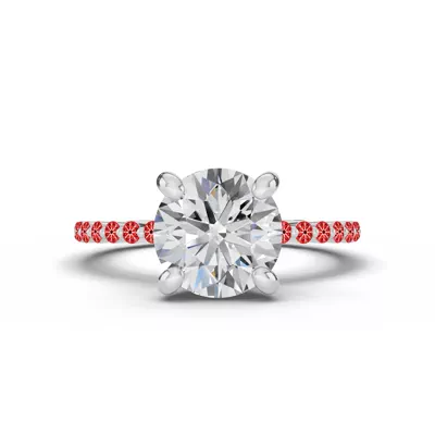 Signature Hearts & Arrows Hidden Halo Shared Prong Engagement Ring (1/3ct. tw.)