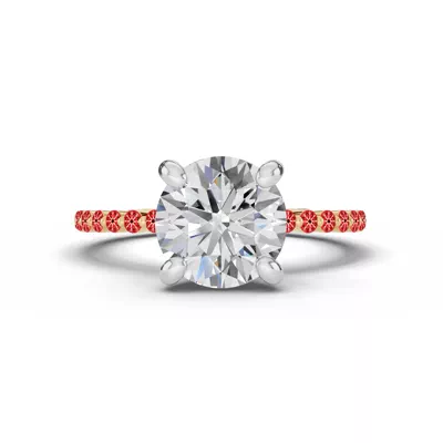 Signature Hearts & Arrows Hidden Halo Shared Prong Engagement Ring (1/3ct. tw.)