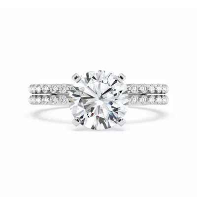 Signature Hearts & Arrows Hidden Halo Shared Prong Engagement Ring (1/3ct. tw.)