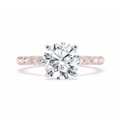 Signature Hearts & Arrows Hidden Halo Shared Prong Engagement Ring (.60ct. tw.)