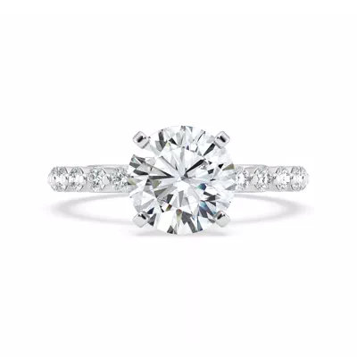 Signature Hearts & Arrows Hidden Halo Shared Prong Engagement Ring (.60ct. tw.)