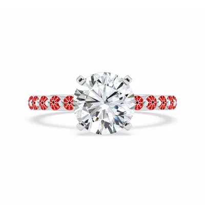 Signature Hearts & Arrows Hidden Halo Shared Prong Engagement Ring (.60ct. tw.)