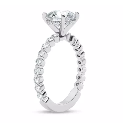 Signature Hearts & Arrows Hidden Halo Shared Prong Engagement Ring (.60ct. tw.)