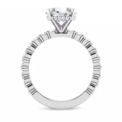 Signature Hearts & Arrows Hidden Halo Shared Prong Engagement Ring (.60ct. tw.)