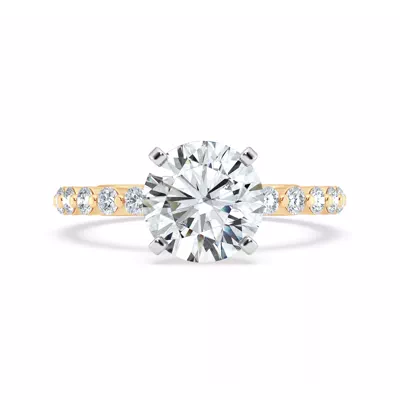 Signature Hearts & Arrows Hidden Halo Shared Prong Engagement Ring (.60ct. tw.)