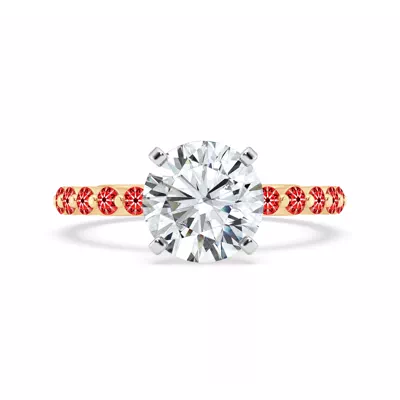 Signature Hearts & Arrows Hidden Halo Shared Prong Engagement Ring (.60ct. tw.)