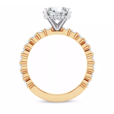 Signature Hearts & Arrows Hidden Halo Shared Prong Engagement Ring (.60ct. tw.)