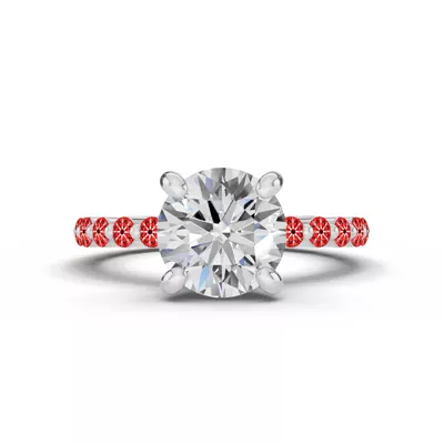 Signature Hearts & Arrows Hidden Halo Shared Prong Engagement Ring (.60ct. tw.)