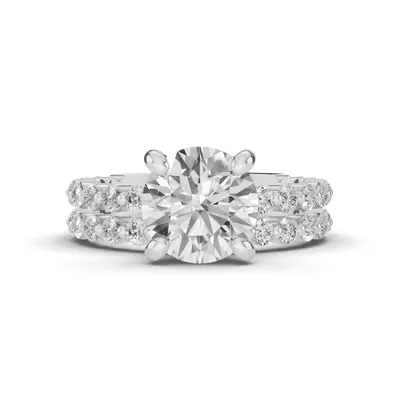 Signature Hearts & Arrows Hidden Halo Shared Prong Engagement Ring (.60ct. tw.)