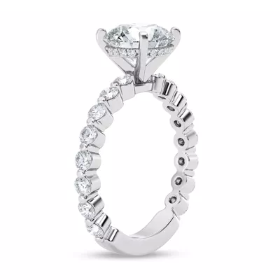 Signature Hearts & Arrows Hidden Halo Shared Prong Engagement Ring (.80ct. tw.)