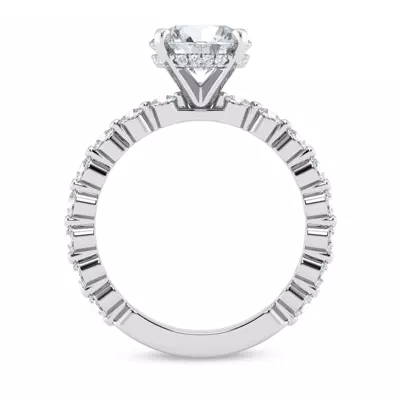 Signature Hearts & Arrows Hidden Halo Shared Prong Engagement Ring (.80ct. tw.)