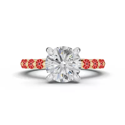 Signature Hearts & Arrows Hidden Halo Shared Prong Engagement Ring (.80ct. tw.)